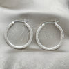 Sterling Silver Medium Hoop, Twist Design, Diamond Cutting Finish, Silver Finish, 02.395.0001.30