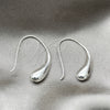 Sterling Silver Dangle Earring, Teardrop Design, Polished, Silver Finish, 02.393.0019