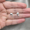 Sterling Silver Stud Earring, Dolphin Design, Polished, Silver Finish, 02.397.0033