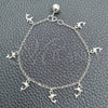 Sterling Silver Charm Bracelet, Rolo and Rattle Charm Design, Polished, Silver Finish, 03.397.0002.07 (02 MM Thickness, 7 Inches Length)