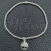 Sterling Silver Adjustable Bolo Bracelet, Ball and Tree Design, Polished, Silver Finish, 03.397.0006.07 (03 MM Thickness, 7 Inches Length)