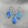 Sterling Silver Earring and Pendant Adult Set, with Bermuda Blue Opal, Polished, Silver Finish, 10.391.0022
