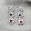 Sterling Silver Stud Earring, Flower Design, with White Cubic Zirconia, Polished, Silver Finish, 02.398.0006