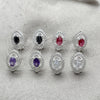 Sterling Silver Stud Earring, with White Cubic Zirconia, Polished, Silver Finish, 02.398.0022