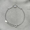 Sterling Silver Fancy Bracelet, Infinite Design, with White Cubic Zirconia, Polished, Silver Finish, 03.398.0009.07 (02 MM Thickness, 7 Inches Length)