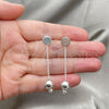 Sterling Silver Long Earring, Ball Design, Polished, Silver Finish, 02.399.0001