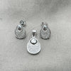Sterling Silver Earring and Pendant Adult Set, Teardrop Design, Polished, Silver Finish, 10.398.0025