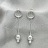 Sterling Silver Long Earring, Ball Design, Polished, Silver Finish, 02.399.0002