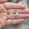 Sterling Silver Stud Earring, Hand Design, Polished, Silver Finish, 02.399.0010