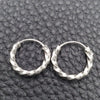 Sterling Silver Small Hoop, Twist Design, Diamond Cutting Finish, Silver Finish, 02.399.0032.15