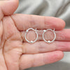 Sterling Silver Small Hoop, Twist and Ball Design, Polished, Silver Finish, 02.399.0018.15