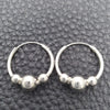 Sterling Silver Small Hoop, Ball Design, Polished, Silver Finish, 02.399.0030.15