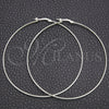 Sterling Silver Large Hoop, Hollow Design, Polished, Silver Finish, 02.389.0187.70