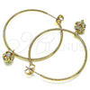 Oro Laminado Medium Hoop, Gold Filled Style with White Crystal, Polished, Golden Finish, 02.63.2736.2.40