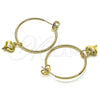 Oro Laminado Medium Hoop, Gold Filled Style Heart Design, Polished, Golden Finish, 02.63.2737.30