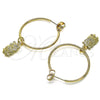 Oro Laminado Medium Hoop, Gold Filled Style Owl Design, Polished, Golden Finish, 02.63.2738.30