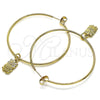 Oro Laminado Large Hoop, Gold Filled Style Owl Design, Polished, Golden Finish, 02.63.2738.50