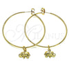 Oro Laminado Large Hoop, Gold Filled Style Elephant Design, Polished, Golden Finish, 02.63.2739.50