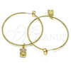 Oro Laminado Large Hoop, Gold Filled Style Teddy Bear Design, Polished, Golden Finish, 02.63.2740.50