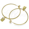 Oro Laminado Large Hoop, Gold Filled Style Teddy Bear Design, Polished, Golden Finish, 02.63.2740.50