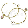Oro Laminado Large Hoop, Gold Filled Style Evil Eye Design, Red Resin Finish, Golden Finish, 02.63.2743.1.50