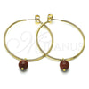 Oro Laminado Medium Hoop, Gold Filled Style with Brown Goldstone Venturina, Polished, Golden Finish, 02.63.2744.40