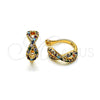 Oro Laminado Earcuff, Gold Filled Style Infinite Design, with Multicolor Micro Pave, Polished, Golden Finish, 02.213.0379