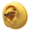 Oro Laminado Earcuff, Gold Filled Style Strawberry Design, with Garnet and Green Cubic Zirconia, Polished, Golden Finish, 02.213.0381