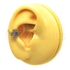 Oro Laminado Earcuff, Gold Filled Style Four-leaf Clover Design, with White Cubic Zirconia, Polished, Golden Finish, 02.213.0393