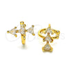 Oro Laminado Earcuff, Gold Filled Style with White Cubic Zirconia, Polished, Golden Finish, 02.210.0690