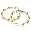 Oro Laminado Large Hoop, Gold Filled Style Evil Eye Design, Multicolor Enamel Finish, Golden Finish, 02.380.0106.2.50