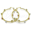 Oro Laminado Large Hoop, Gold Filled Style Evil Eye Design, Multicolor Enamel Finish, Golden Finish, 02.380.0106.2.50