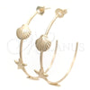 Oro Laminado Medium Hoop, Gold Filled Style Star Design, Polished, Golden Finish, 02.58.0064.40