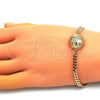 Oro Laminado Fancy Bracelet, Gold Filled Style with White Micro Pave, Polished, Golden Finish, 03.193.0001.07 (04 MM Thickness, 7 Inches Length)