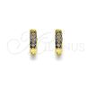 Oro Laminado Huggie Hoop, Gold Filled Style with Amethyst Micro Pave, Polished, Golden Finish, 02.195.0111.3.10