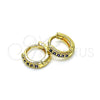 Oro Laminado Huggie Hoop, Gold Filled Style with Dark Amethyst Micro Pave, Polished, Golden Finish, 02.195.0110.5.10
