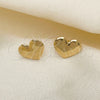 Oro Laminado Stud Earring, Gold Filled Style Heart Design, Polished, Golden Finish, 02.02.0493