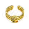 Oro Laminado Multi Stone Ring, Gold Filled Style Moon and Star Design, with White Micro Pave, Polished, Golden Finish, 01.310.0018 (One size fits all)