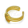 Oro Laminado Multi Stone Ring, Gold Filled Style Moon Design, with White Micro Pave, Polished, Golden Finish, 01.310.0023 (One size fits all)