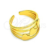 Oro Laminado Elegant Ring, Gold Filled Style Heart Design, Polished, Golden Finish, 01.310.0027 (One size fits all)