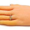Oro Laminado Multi Stone Ring, Gold Filled Style with White Micro Pave, Polished, Golden Finish, 01.102.0001 (One size fits all)