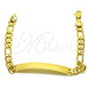 Oro Laminado ID Bracelet, Gold Filled Style Polished, Golden Finish, 03.63.2229.08 (06 MM Thickness, 8 Inches Length)