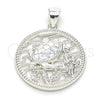 Sterling Silver Fancy Pendant, Turtle Design, Polished, Raw, 05.398.0005