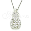 Sterling Silver Fancy Pendant, Pineapple Design, Polished, Raw, 05.398.0006