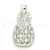 Sterling Silver Fancy Pendant, Pineapple Design, Polished, Raw, 05.398.0006