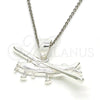 Sterling Silver Fancy Pendant, Airplane Design, Polished, Raw, 05.398.0007