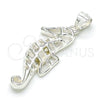 Sterling Silver Fancy Pendant, Seahorse Design, Polished, Raw, 05.398.0009