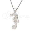 Sterling Silver Fancy Pendant, Seahorse Design, Polished, Raw, 05.398.0010