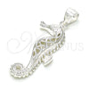 Sterling Silver Fancy Pendant, Seahorse Design, Polished, Raw, 05.398.0010