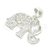 Sterling Silver Fancy Pendant, Elephant Design, Polished, Raw, 05.398.0013